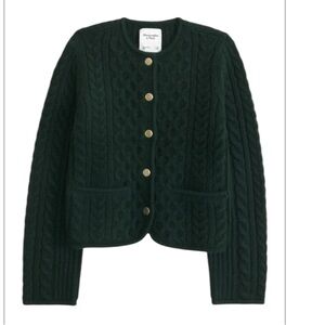 ABERCROMBIE &‎ FITCH Novelty Button Cable Sweater Jacket Size XSMALL